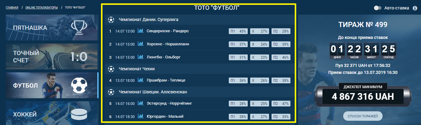 Тотализаторы на теннис